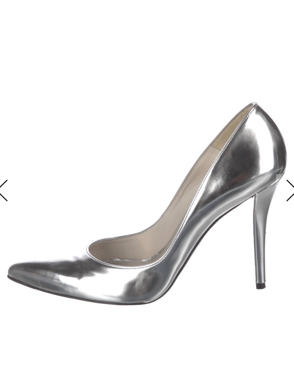 STUART WEITZMAN Silver Pointed-Toe Stiletto Pump - SZ 10 Silver